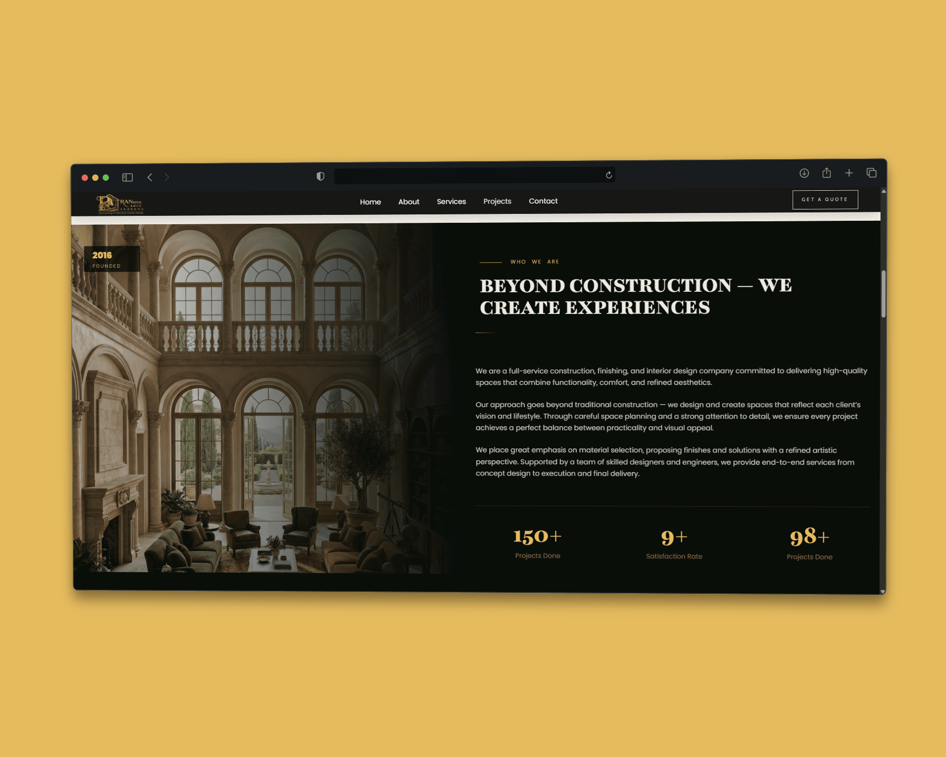RANova Arte Jazeera company profile section