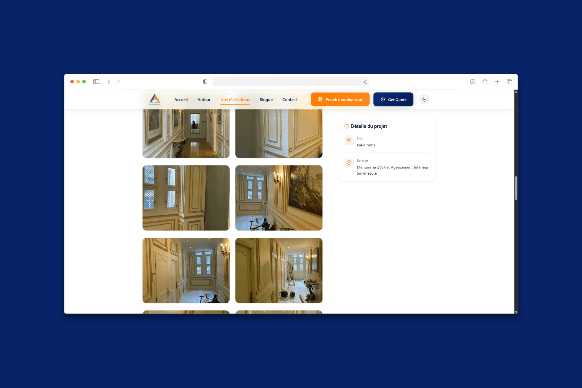 Interior finishing project gallery on the ASSILE website